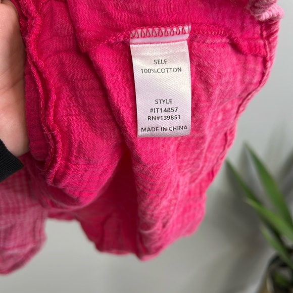 Pink Ruffled Women's Tank Top - Picture 4 of 6